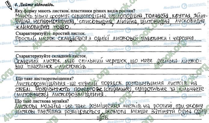 ГДЗ Біологія 6 клас сторінка 31-32.4